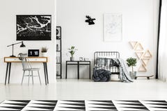 Conception de chambre à coucher avec les accessoires gris image libre de droits Conception de chambre à coucher avec les accessoires gris image libre de droits