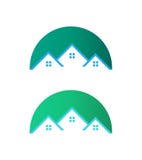 Conception de logo de b?timent Colline verte avec le logo de b?timent illustration stock Conception de logo de b?timent Colline verte avec le logo de b?timent illustration stock