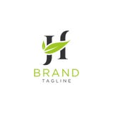 Conception de nature de logo de la lettre H avec la couleur verte de vecteur de feuille illustration libre de droits Conception de nature de logo de la lettre H avec la couleur verte de vecteur de feuille illustration libre de droits