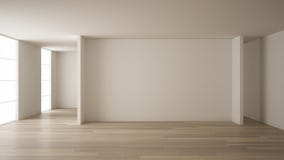 Conception int?rieure de pi?ce vide, l'espace ouvert avec les murs blancs, style moderne, plancher en bois de parquet, architectu illustration de vecteur Conception int?rieure de pi?ce vide, l'espace ouvert avec les murs blancs, style moderne, plancher en bois de parquet, architectu illustration de vecteur