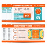 Conception moderne de billet de basket-ball illustration stock Conception moderne de billet de basket-ball illustration stock