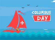 Conception plate heureuse de Columbus Day Design Concept Vector Image heureuse de vecteur de Columbus Day Greetings ou de bannièr illustration de vecteur Conception plate heureuse de Columbus Day Design Concept Vector Image heureuse de vecteur de Columbus Day Greetings ou de bannièr illustration de vecteur