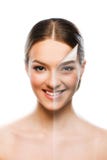 Concepto cambiante de la belleza de la piel de la mujer hermosa Foto de archivo Concepto cambiante de la belleza de la piel de la mujer hermosa Foto de archivo
