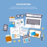 Concepto de estadísticas Análisis financiero, pago de impuestos ilustración del vector Concepto de estadísticas Análisis financiero, pago de impuestos ilustración del vector