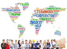 Concepto de la diversidad y del trabajo en equipo con diversas profesiones fotografía de archivo libre de regalías Concepto de la diversidad y del trabajo en equipo con diversas profesiones fotografía de archivo libre de regalías