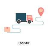 Concepto de la entrega y de la log?stica Ejemplo del vector en estilo plano moderno stock de ilustración Concepto de la entrega y de la log?stica Ejemplo del vector en estilo plano moderno stock de ilustración