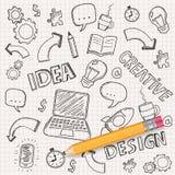 Concepto de la idea con el lápiz y bosquejos del garabato Iconos de Infographic Doodles del asunto fijados Vector stock de ilustración Concepto de la idea con el lápiz y bosquejos del garabato Iconos de Infographic Doodles del asunto fijados Vector stock de ilustración