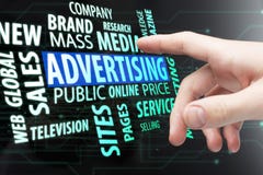 Concepto de la publicidad, de los medios y de la compañía imagen de archivo libre de regalías Concepto de la publicidad, de los medios y de la compañía imagen de archivo libre de regalías