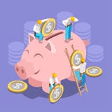 Concepto del dinero del ahorro isomérico libre illustration Concepto del dinero del ahorro isomérico libre illustration