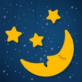 Concepto del día del sueño del mundo Buenas noches Estrella y luna foto de archivo libre de regalías Concepto del día del sueño del mundo Buenas noches Estrella y luna foto de archivo libre de regalías