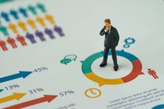 Concepto del negocio como el pensamiento miniatura del hombre de negocios de la gente y st imagen de archivo Concepto del negocio como el pensamiento miniatura del hombre de negocios de la gente y st imagen de archivo
