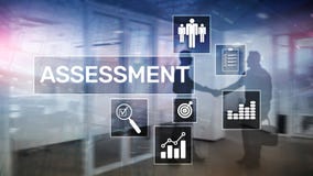Concepto del negocio y de la tecnología del análisis del Analytics de la medida de la evaluación de la evaluación en fondo borros fotografía de archivo libre de regalías Concepto del negocio y de la tecnología del análisis del Analytics de la medida de la evaluación de la evaluación en fondo borros fotografía de archivo libre de regalías