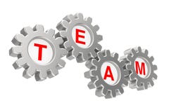 Concepto del trabajo en equipo Mecanismo de engranaje con Team Sign representación 3d libre illustration Concepto del trabajo en equipo Mecanismo de engranaje con Team Sign representación 3d libre illustration