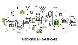 Concepto del verdor de medicina y de atención sanitaria stock de ilustración Concepto del verdor de medicina y de atención sanitaria stock de ilustración