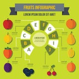Concepto infographic de la fruta, estilo plano stock de ilustración Concepto infographic de la fruta, estilo plano stock de ilustración