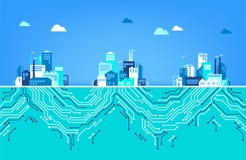 Concepto/IOT/transformación digital - ejemplo de la numeración ilustración del vector Concepto/IOT/transformación digital - ejemplo de la numeración ilustración del vector