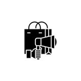 Concepto negro del icono de la campaña de marketing Símbolo plano del vector de la campaña de marketing, muestra, ejemplo ilustración del vector Concepto negro del icono de la campaña de marketing Símbolo plano del vector de la campaña de marketing, muestra, ejemplo ilustración del vector