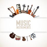 Concepto plano del fondo de los instrumentos de música Vector ilustración del vector Concepto plano del fondo de los instrumentos de música Vector ilustración del vector