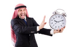 Concepto árabe del hombre a tiempo Imágenes de archivo libres de regalías Concepto árabe del hombre a tiempo Imágenes de archivo libres de regalías