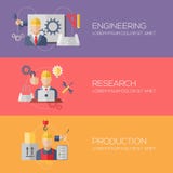 Concepts de construction plats pour machiner, recherche illustration stock Concepts de construction plats pour machiner, recherche illustration stock