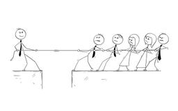 Conceptual Cartoon of Business Man Individuality Contribution. vector illustration Conceptual Cartoon of Business Man Individuality Contribution. vector illustration