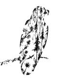 Abstract hand drawing of an eagle with double exposure effect. royalty free illustration Abstract hand drawing of an eagle with double exposure effect. royalty free illustration