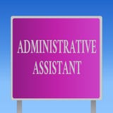 Conceptual hand writing showing Administrative Assistant. Business photo text Administration Support Specialist Clerical Tasks royalty free illustration Conceptual hand writing showing Administrative Assistant. Business photo text Administration Support Specialist Clerical Tasks royalty free illustration