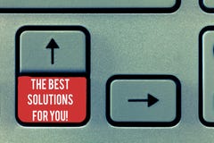 Conceptual hand writing showing The Best Solutions For You. Business photo text Successful ideas for solving stock image Conceptual hand writing showing The Best Solutions For You. Business photo text Successful ideas for solving stock image