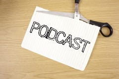Conceptual hand writing showing Podcast. Business photo text Online media transmission Multimedia entertainment Digital audio writ stock photos Conceptual hand writing showing Podcast. Business photo text Online media transmission Multimedia entertainment Digital audio writ stock photos