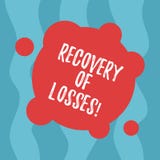 Conceptual hand writing showing Recovery Of Losses. Business photo text to get better after being ill regain or make up for Blank vector illustration Conceptual hand writing showing Recovery Of Losses. Business photo text to get better after being ill regain or make up for Blank vector illustration