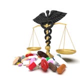 Conceptual idea of justice in pharmacy 3d rendering vector illustration Conceptual idea of justice in pharmacy 3d rendering vector illustration