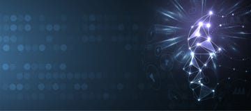 Conceptual technology illustration of artificial intelligence. Abstract futuristic background stock illustration Conceptual technology illustration of artificial intelligence. Abstract futuristic background stock illustration