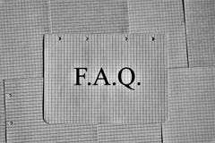 Concetto del FAQ Domande frequentemente fatte fotografia stock Concetto del FAQ Domande frequentemente fatte fotografia stock