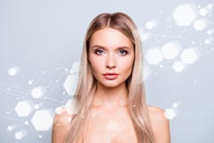 Concetto di avere bellezza naturale Fine adorabile sveglio affascinante sicuro del ritratto su bello lei la sua donna con perfett immagine stock Concetto di avere bellezza naturale Fine adorabile sveglio affascinante sicuro del ritratto su bello lei la sua donna con perfett immagine stock