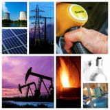 Concetto di energia con collage di varia foto fotografie stock Concetto di energia con collage di varia foto fotografie stock
