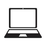 Concetto di logo della siluetta del taccuino del computer portatile illustrazione vettoriale Concetto di logo della siluetta del taccuino del computer portatile illustrazione vettoriale