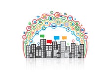 Concetto di progetto di tecnologia di rete sociale Immagini Stock Concetto di progetto di tecnologia di rete sociale Immagini Stock