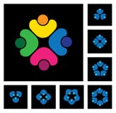 Concetto di unità della comunità, la solidarietà & la gente - vector le icone illustrazione di stock Concetto di unità della comunità, la solidarietà & la gente - vector le icone illustrazione di stock