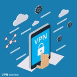 Concetto di vettore di servizio di VPN illustrazione vettoriale Concetto di vettore di servizio di VPN illustrazione vettoriale