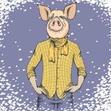 Concetto di vettore di Natale e del nuovo anno del maiale illustrazione di stock Concetto di vettore di Natale e del nuovo anno del maiale illustrazione di stock