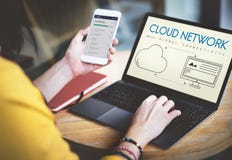 Concetto globale della parte di connettività della rete della nuvola immagine stock libera da diritti Concetto globale della parte di connettività della rete della nuvola immagine stock libera da diritti