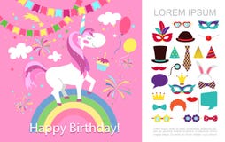 Concetto piano della festa di compleanno royalty illustrazione gratis Concetto piano della festa di compleanno royalty illustrazione gratis