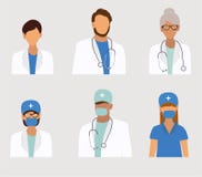 Concetto professionale del gruppo della medicina Insieme dell'icona del personale medico illustrazione vettoriale Concetto professionale del gruppo della medicina Insieme dell'icona del personale medico illustrazione vettoriale
