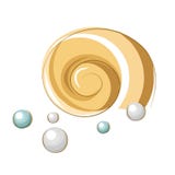 Conchiglia e perle beige stilizzate royalty illustrazione gratis Conchiglia e perle beige stilizzate royalty illustrazione gratis
