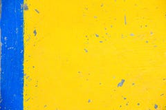 Concrete Wall Painted In Colors Of Yellow And Blue. Royalty Free Stock Images Concrete Wall Painted In Colors Of Yellow And Blue. Royalty Free Stock Images