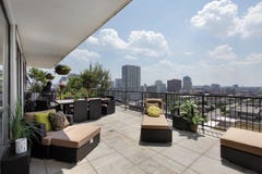 Condominium balcony with city view Royalty Free Stock Photos Condominium balcony with city view Royalty Free Stock Photos