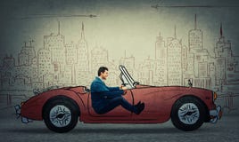 Condução de carro imaginária imagem de stock Condução de carro imaginária imagem de stock