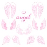 ?cone das asas do anjo com a m?o que rotula o anjo da palavra ilustração royalty free ?cone das asas do anjo com a m?o que rotula o anjo da palavra ilustração royalty free