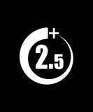 2 5+ ?cone, sinal r Fundo preto ilustração royalty free 2 5+ ?cone, sinal r Fundo preto ilustração royalty free