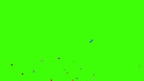 Confetti Party Popper Explosions on a Green Background